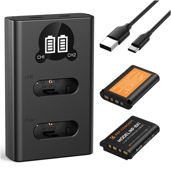 K&amp;F NP-BX1 Kit for Sony - 2 Batteries and Dual Charger | KF28.0044