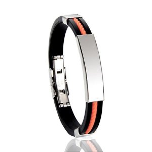 Adjustable Silicone &amp; Stainless Steel Bracelet