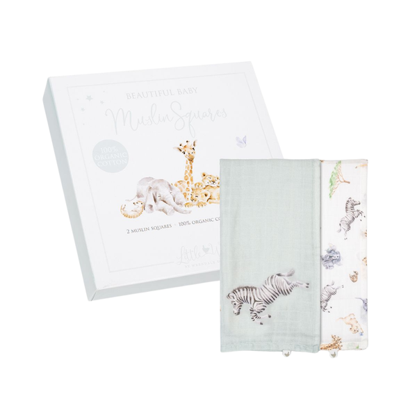 Wrendale "Little Savannah" African Animals Muslin Cloths Gift Set