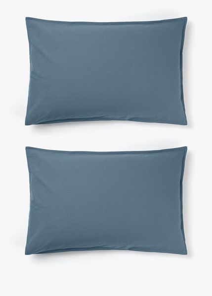 George &amp; Mason - Microfibre Continental 2 Pack Pillowcases - Blue
