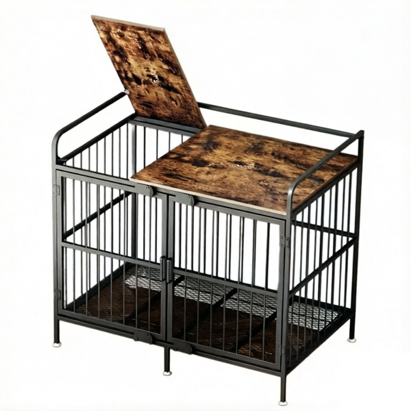 Dog Room Furniture,Dog Kennel Indoor, Wooden Metal Frame Dog Crates