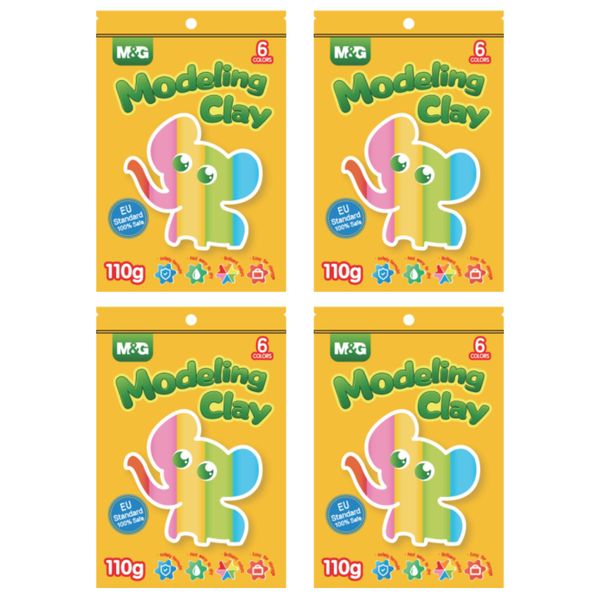 M&amp;G Modeling Clay - Bundle of 4 - 6 Colours 110g