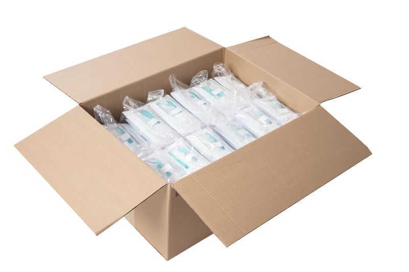 Box of Single-Use Plastic Cutlery Set (Blue)