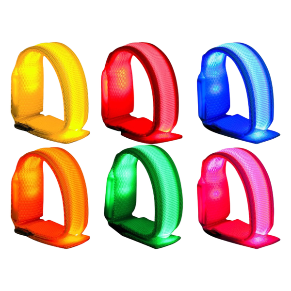 6 Piece LED Light Up Bracelets, Flashing Arm Wrist Band, Glow in The Dark Light