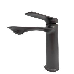 Black Modern Single Handle Washbasin Faucet with Matte Finish