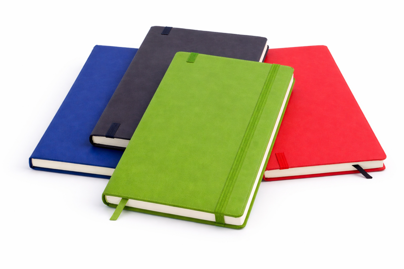 A5 Leather Notebook-Assorted Colors-148 Pgs-12 x Notebooks