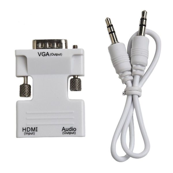 HDMI- VGA Converter with 3.5MM Audio Cable Adapter 1080P for PC Laptop