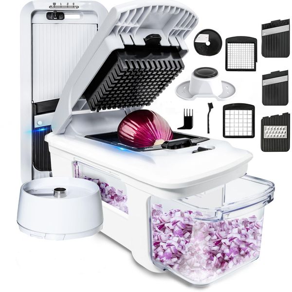 Multi-functional Vegetable Slicer &amp; Chopper Dicer with Container - 14 Piece