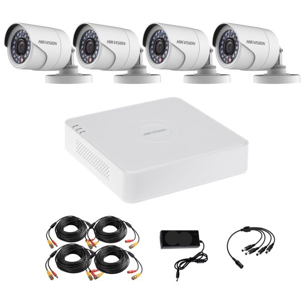 Hikvision 4ch Cctv Kit Extreme Power Cable 4 Cameras - Excludes Hard Drive