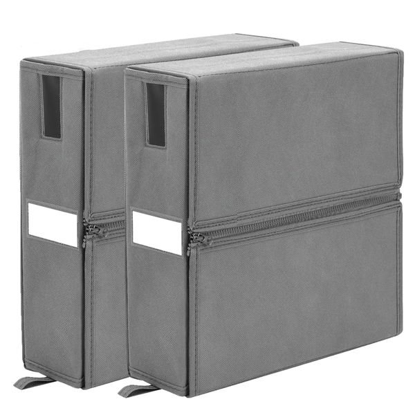2 Pack Foldable Bed Sheet Organizers Heavy Duty Fabric Zippered Organizers