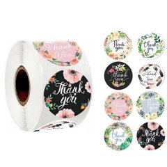 Small Thank You Flower Stickers