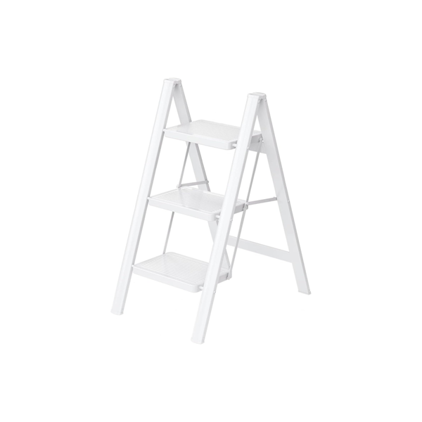 Non-Slip 3-Step Aluminum Folding Step Stool, Lightweight Ladder for Home