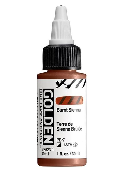 High Flow Acrylics by GOLDEN, 30ml / 1fl.oz - Burnt Sienna