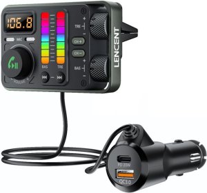Car Adapter, Radio Transmitter with Hi-Fi Treble &amp; Bass Music Player