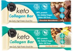 Keto Collagen Bar - Choc Macadamia Vanilla Almond | 52g (12-Pack) | YL