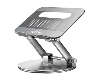 Peachz- Adjustable Portable Laptop Stand for Desk, Aluminum Laptop Riser