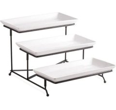 White Classy 3 Tier Serving Platter With Stand