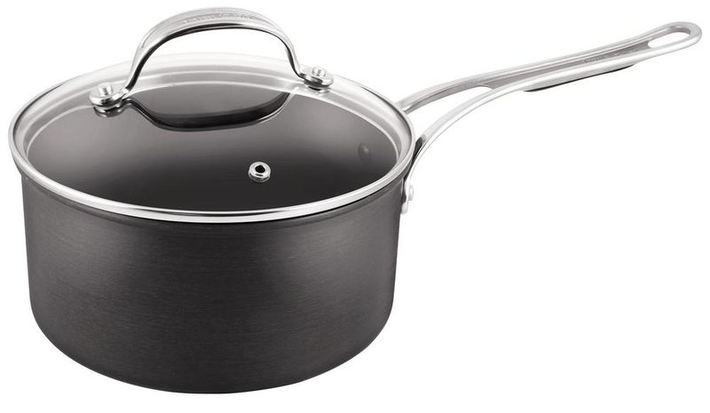 Jamie Oliver by Tefal hard Anodised Sauce Pan 20cm With Glass Lid