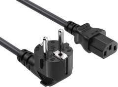 6ft IEC320 C13 Right Angle European Power Cord 18AWG 10A/250V Travel Plug