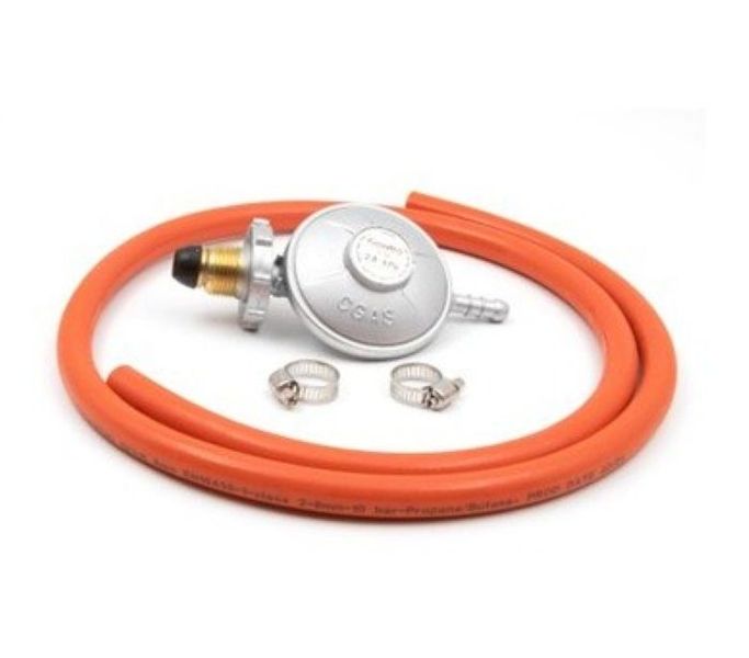 1.2m Hose and Bullnose Gas Regulator w/ Clamps Blister Pack