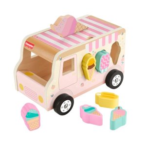 Fisher-Price Wooden Ice Cream Shape Sorter Set, 8 Wood Pieces