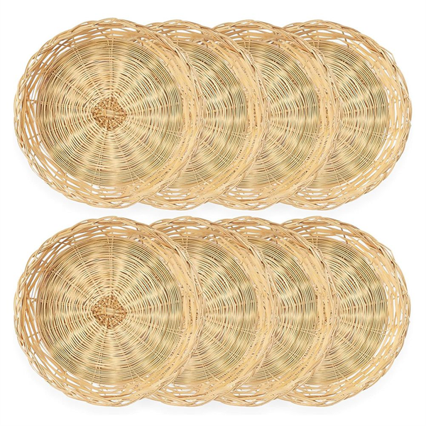 Bamboo Paper Plate Holders, 10 Inches Reusable - 8 Pack
