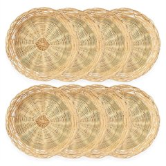 8 Pack Bamboo Paper Plate Holders, 10 Inches Reusable