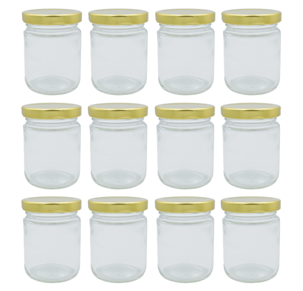 12-Pack 100ml Glass Jars with Metal Lids for Jam, Yogurt, Honey