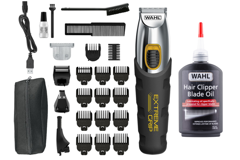 Wahl Extreme Grip Lithium Ion Cordless Multigroom Trimmer +Hair Clipper Oil