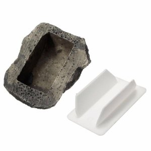 BasicX Outdoor Rock Key Hider - Secure Spare Key Storage Box, 6x8cm
