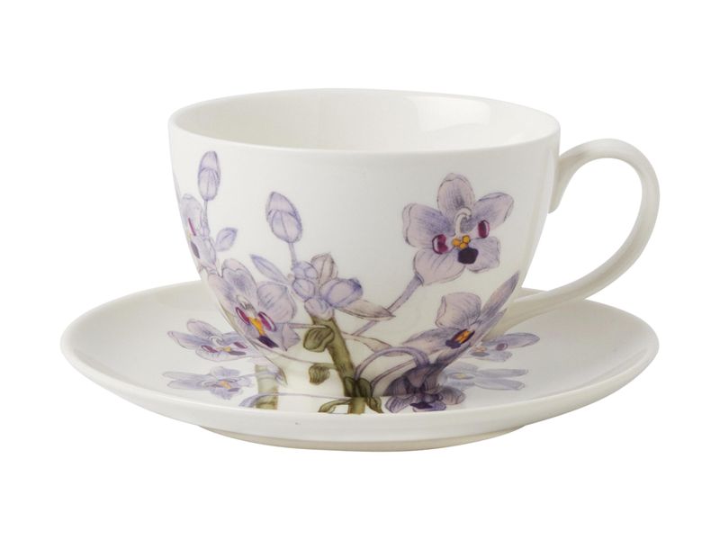 Royal Botanic Gardens Orchids Cup &amp; Saucer 240ML - Lilac
