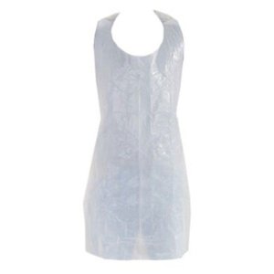 Disposable Plastic Aprons - One Size Fits All - White - Pack of 1000