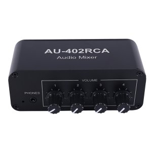 Multi-Source RCA Mixer 4 Input 2 Output Audio Switch Switcher Control