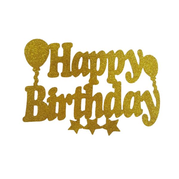 Happy Birthday Wooden Sign Gold 40cmx30cm