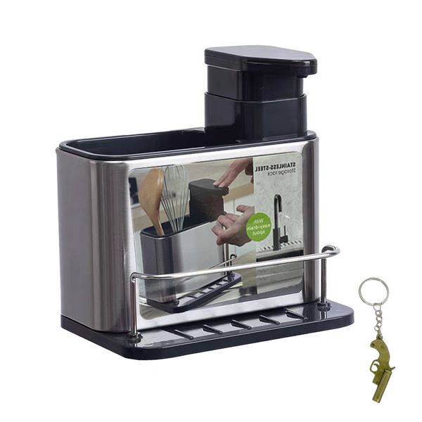 3 in 1 Kitchen Utensil Storage Rack with Cleaning Fluid Bucket
