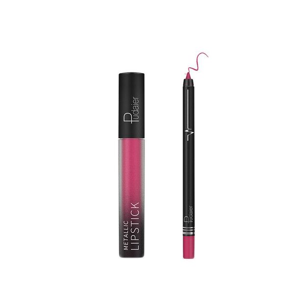 Pudaier Lip Makeup Kit - Lip Gloss &amp; Lipliner Pencil Velvet Matte 14
