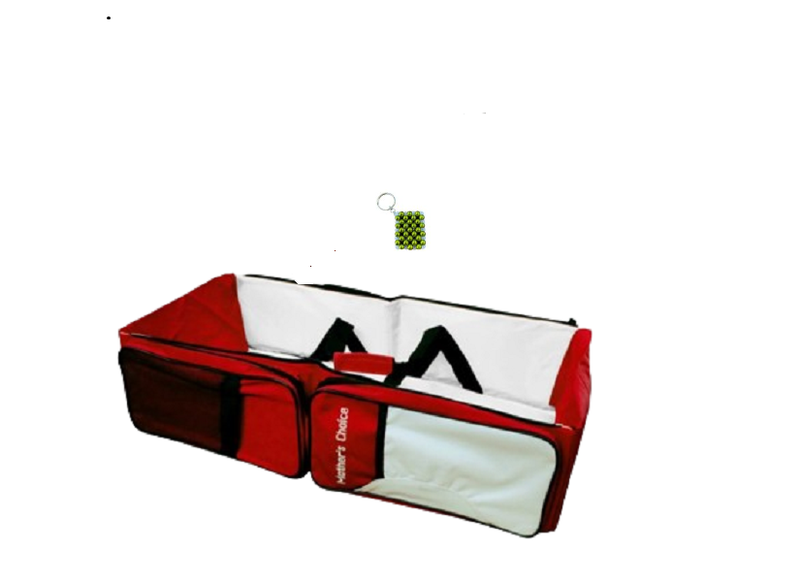 2 in 1 Travel Baby Bed &amp; Bag - Red + Key Holder