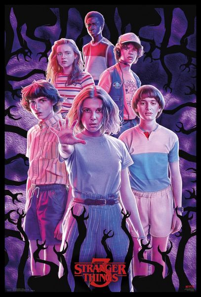 Stranger Things - Group Poster with Black Frame