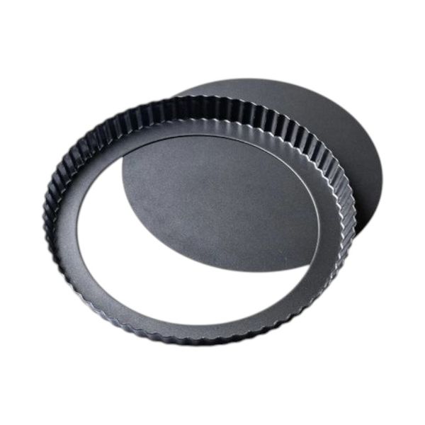 8-Inch Non-Stick Fluted Tart Pan with Removable Bottom - Black