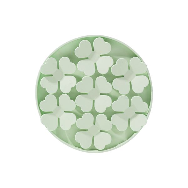 Pet Slow Feeder Mat Clover Design Light Green