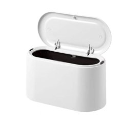 Tabletop Trash Can With Pop-Up Lid Mini Trash Can