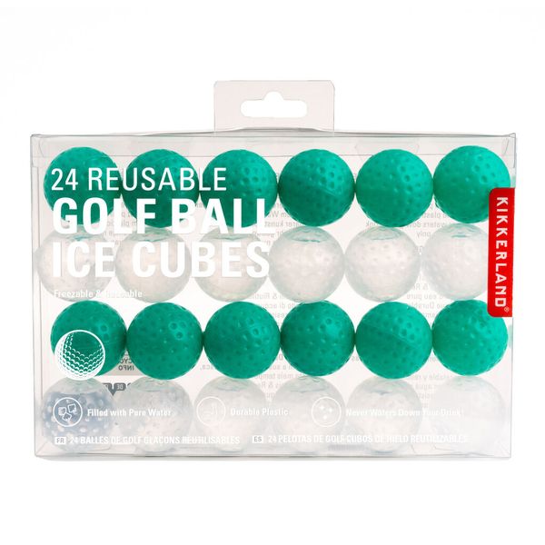 Kikkerland Reusable Golf Ball-Shaped Novelty Ice Cubes - Pack of 24