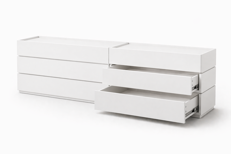 Stackable Chest of Drawers Elegant 6 Drawer Bedroom Dresser White