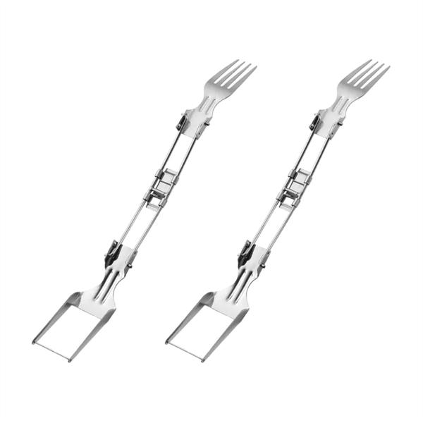 2 Pc Stainless Steel Fruit Cutter Foldable Watermelon Fork Slicer Tool