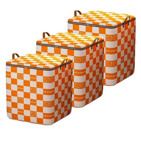 Creative Deco Set of 3 Gingham Jumbo Storage Bags