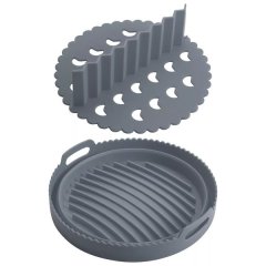 Premium Ultra Thick Silicone Air Fryer Liner With Divider and Utensils - Square