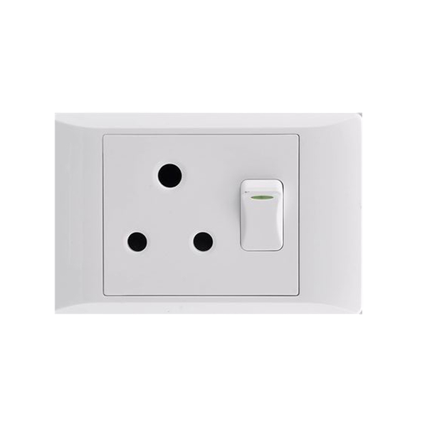 Socket 16A 2X4 Single White E/Mate