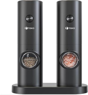 2 Pack TISKO LED light - Adjustable Spice And Salt Electric Pepper Grinder