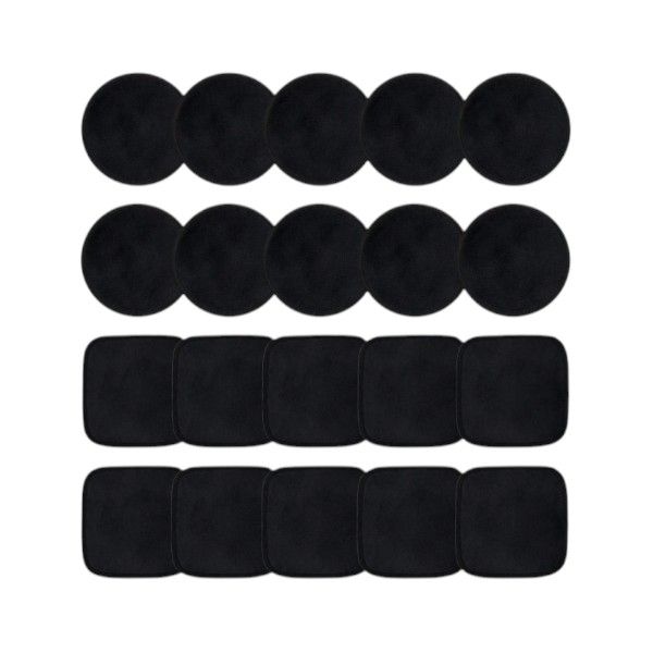 20 Piece - Velvet Soft Reusable Makeup Remover Pads With Dual Shapes