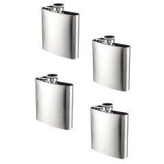 Stainless Steel Hip Flask to Carry Your Booze - 177ml - Set of 4